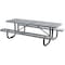 Global Industrial Rectangle Picnic Table, Gray, Expanded Metal, Surface Mount, 8 ft L 277153GY - alternate 2